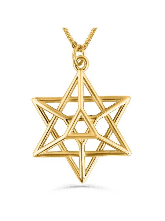 שרשרת מגן דוד תלת מימדית זהב כפול, מתנות חתונה יהודיות, ישראלית